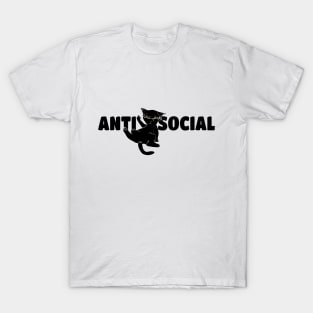 Anti Social Black Cat T-Shirt